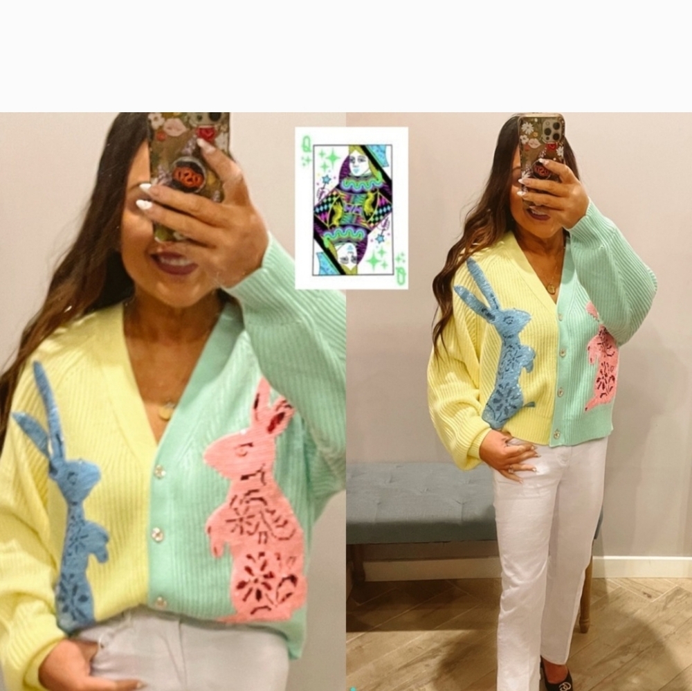 QUEEN OF SPARKLES Pastel Rabbit Cardigan